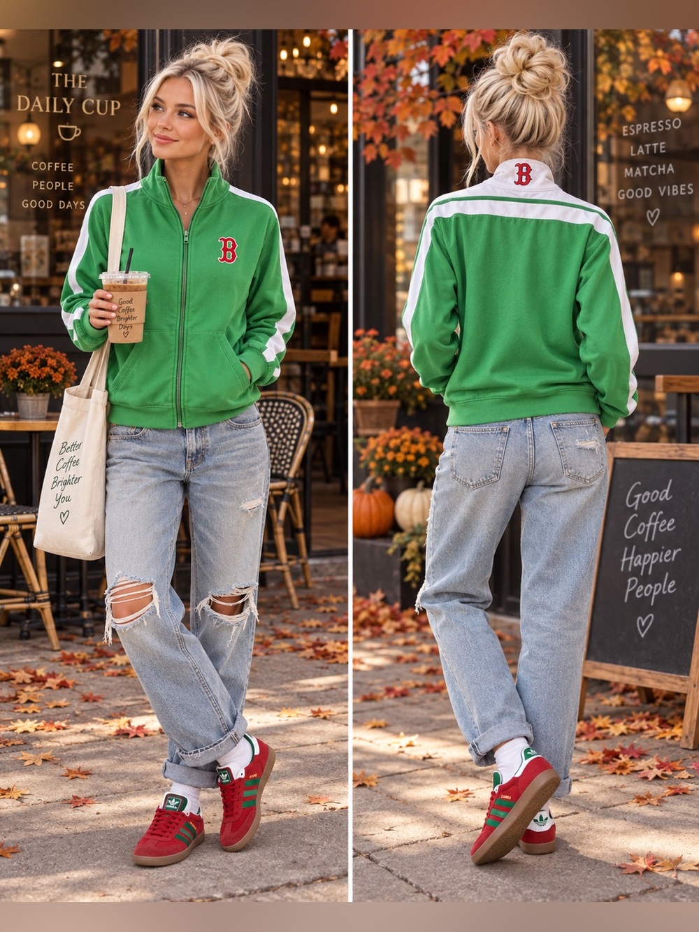 Major League Fitness Boston Zip Up- Green